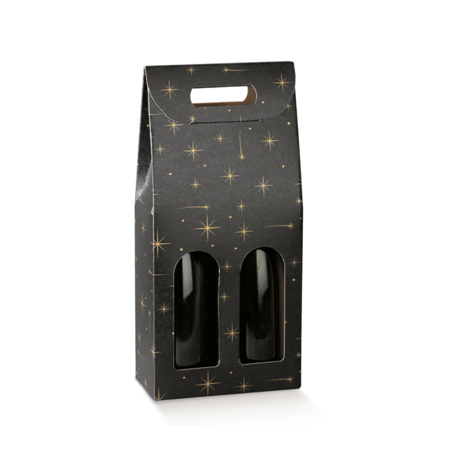 Windowed Bottle Boxes - Black - "Constellation"