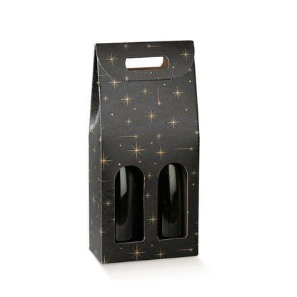 Windowed Bottle Boxes - Black - "Constellation"