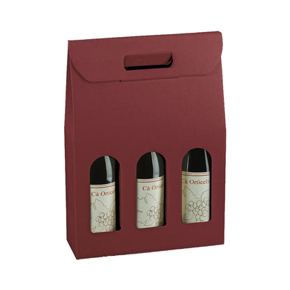 Windowed Bottle Boxes - Bordeaux - "Kraft"