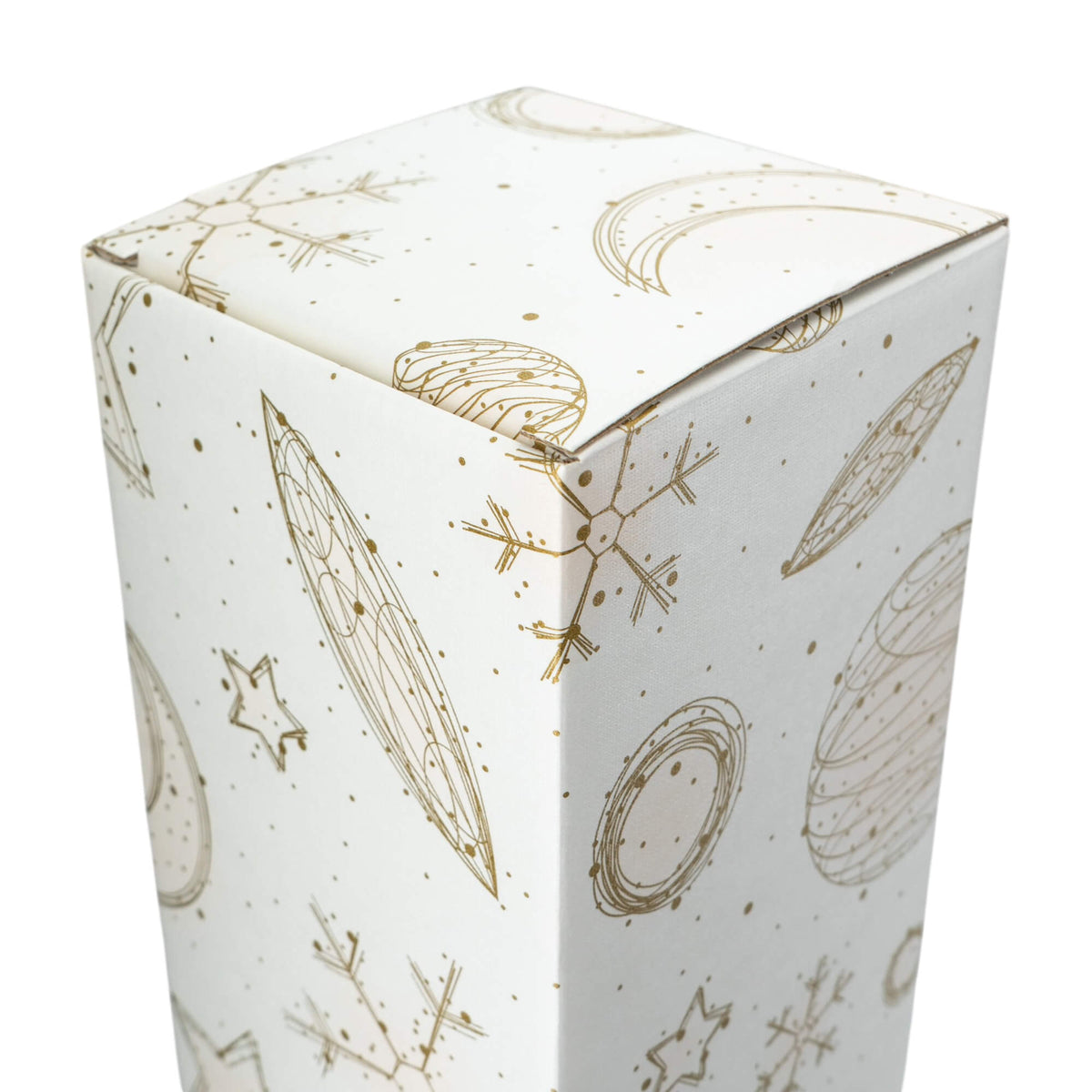 Caixa para 1 Garrafa Magnum - Branco e Ouro - "White Universe"