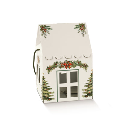 Caixa Casa com Cordão - Branco e Verde - "Pini"