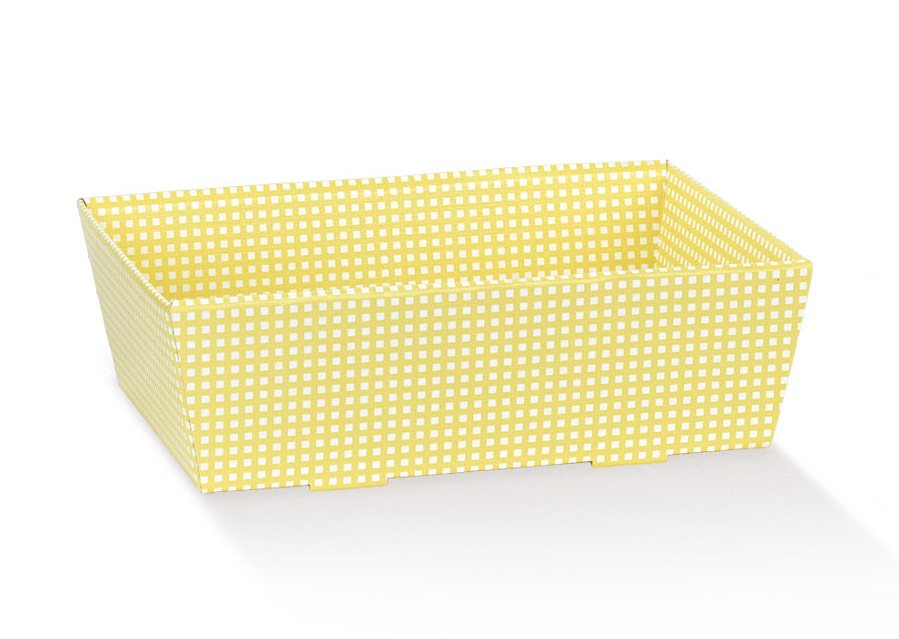 Cesto Cabaz Cónico sem Pega - Amarelo - "Quadretti"