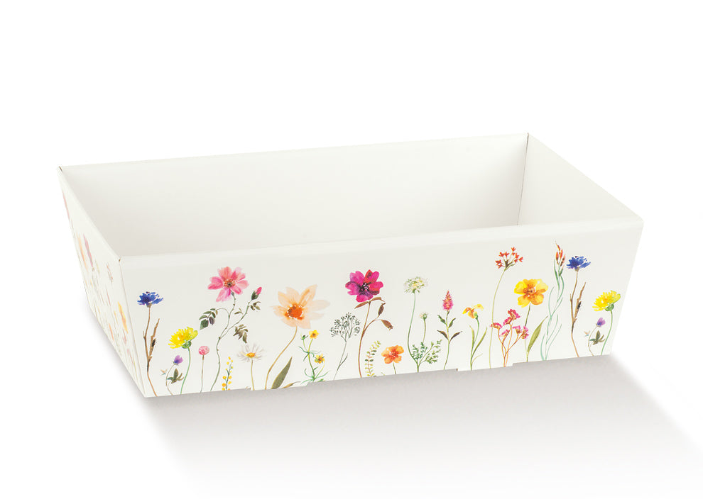 Conical Basket without Handle - Multicolour - "Spring Flowers"