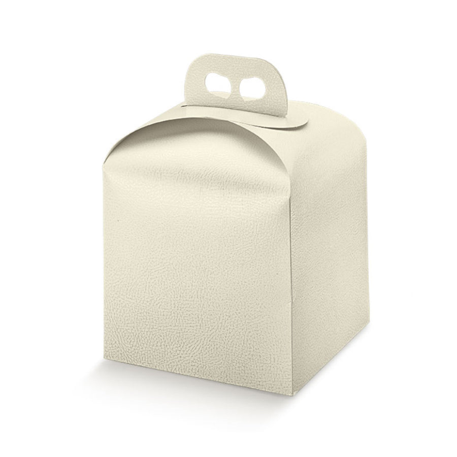 Panettone Box - White - "Leather"