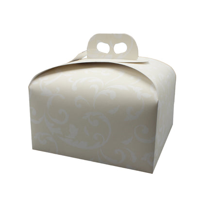 Panettone Box - Ivory - "Damask"
