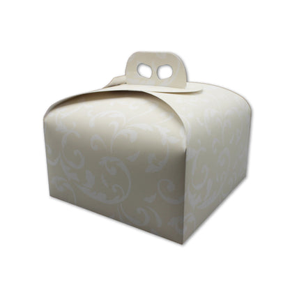 Panettone Box - Ivory - "Damask"