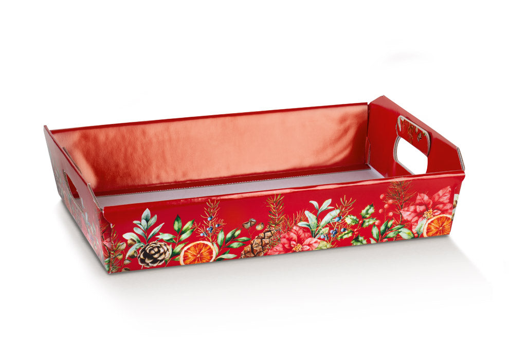 Basket with Handle - Multicolor - "Botanical Christmas"