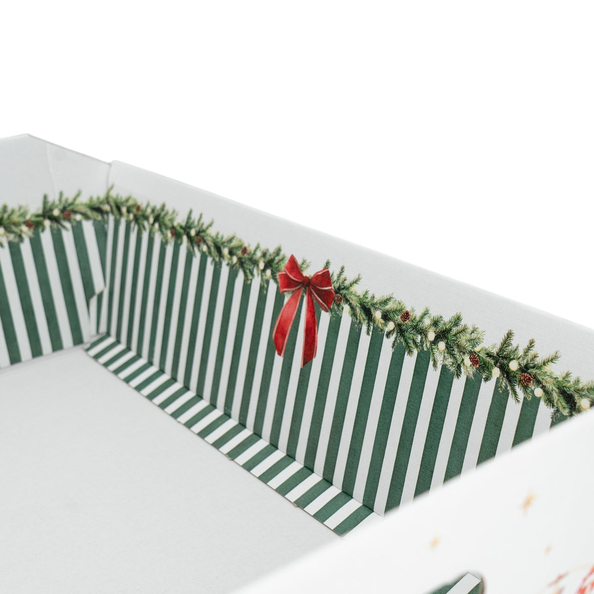 Cesta Cabaz Incollato com Asa - Verde e Branco - "Market Verde"