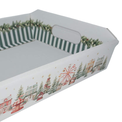Cesta Cabaz Incollato com Asa - Verde e Branco - "Market Verde"