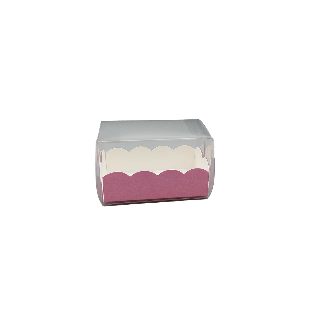 Caixas em PVC com Base - Transparente e Fuchsia - "Fibra"