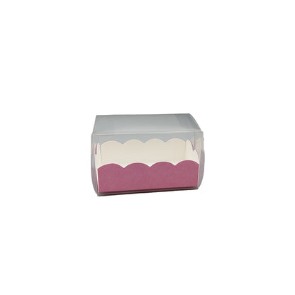 Caixas em PVC com Base - Transparente e Fuchsia - "Fibra"