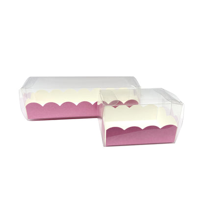 Caixas em PVC com Base - Transparente e Fuchsia - "Fibra"