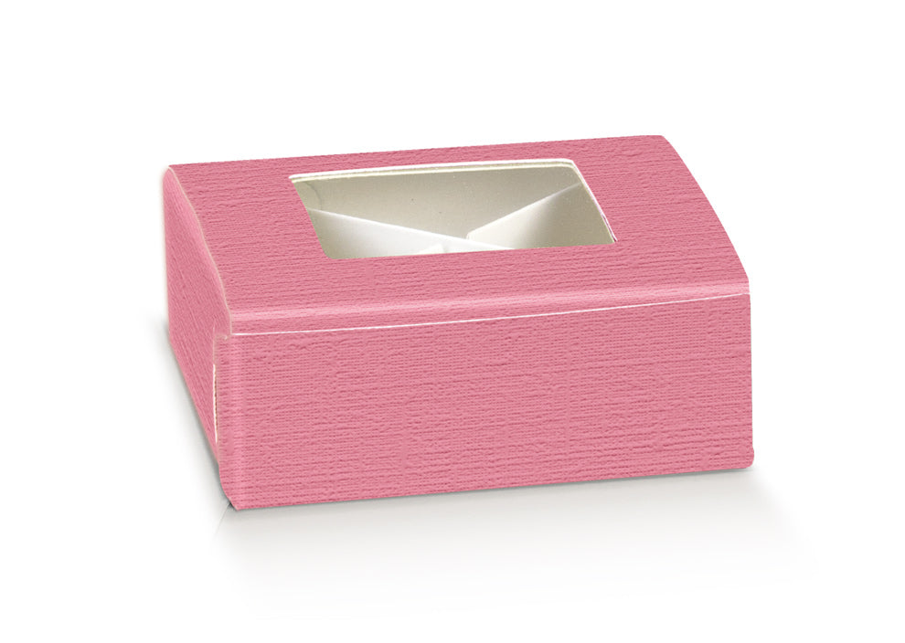 Cajas Práctica con Ventana y Divisor - Fucsia - "Fibra"