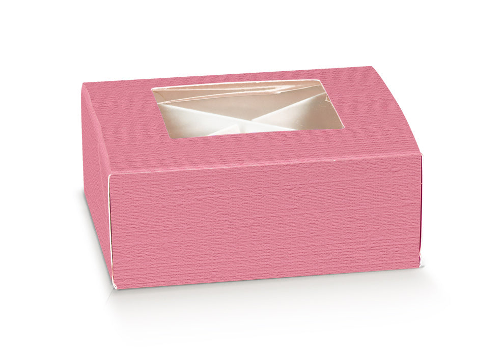 Cajas Práctica con Ventana y Divisor - Fucsia - "Fibra"