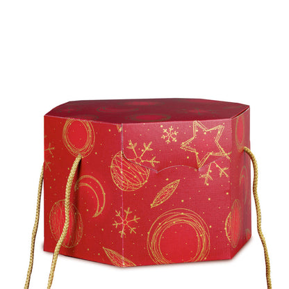Caja Hexagonal con Cordón - Rojo y Oro - "Red Universe"