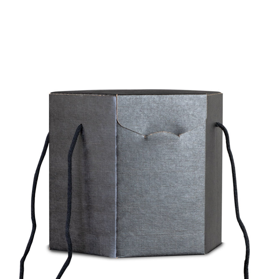 Caixa Hexagonal com Cordão - Preto - "Seta"