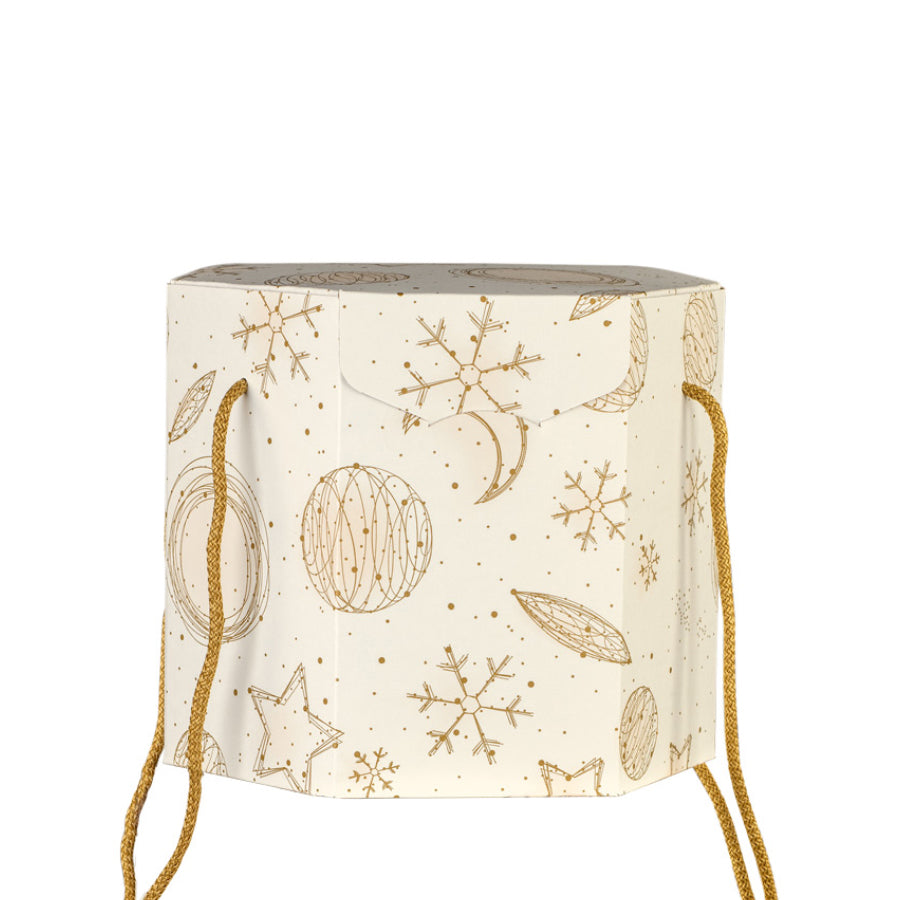 Caixa Hexagonal com Cordão - Branco - "White Universe"