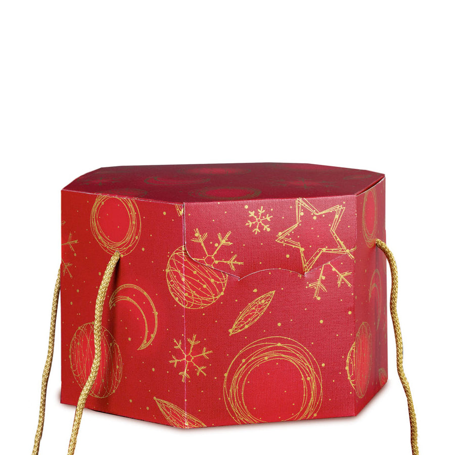 Caja Hexagonal con Cordón - Rojo y Oro - "Red Universe"