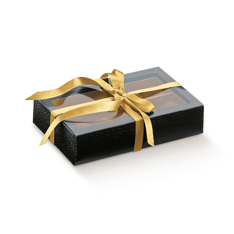 PVC Boxes with Sleeve and Dividers - Black - "Leather"