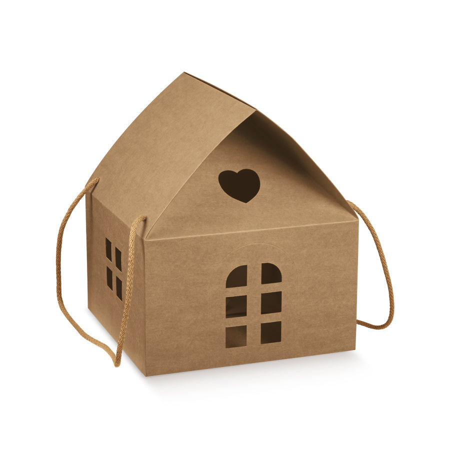Caixa Casa com Cordão - Kraft - "Avana"