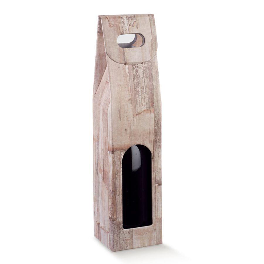 Cajas con Ventana para Botellas - Marrón Claro - "Wood"