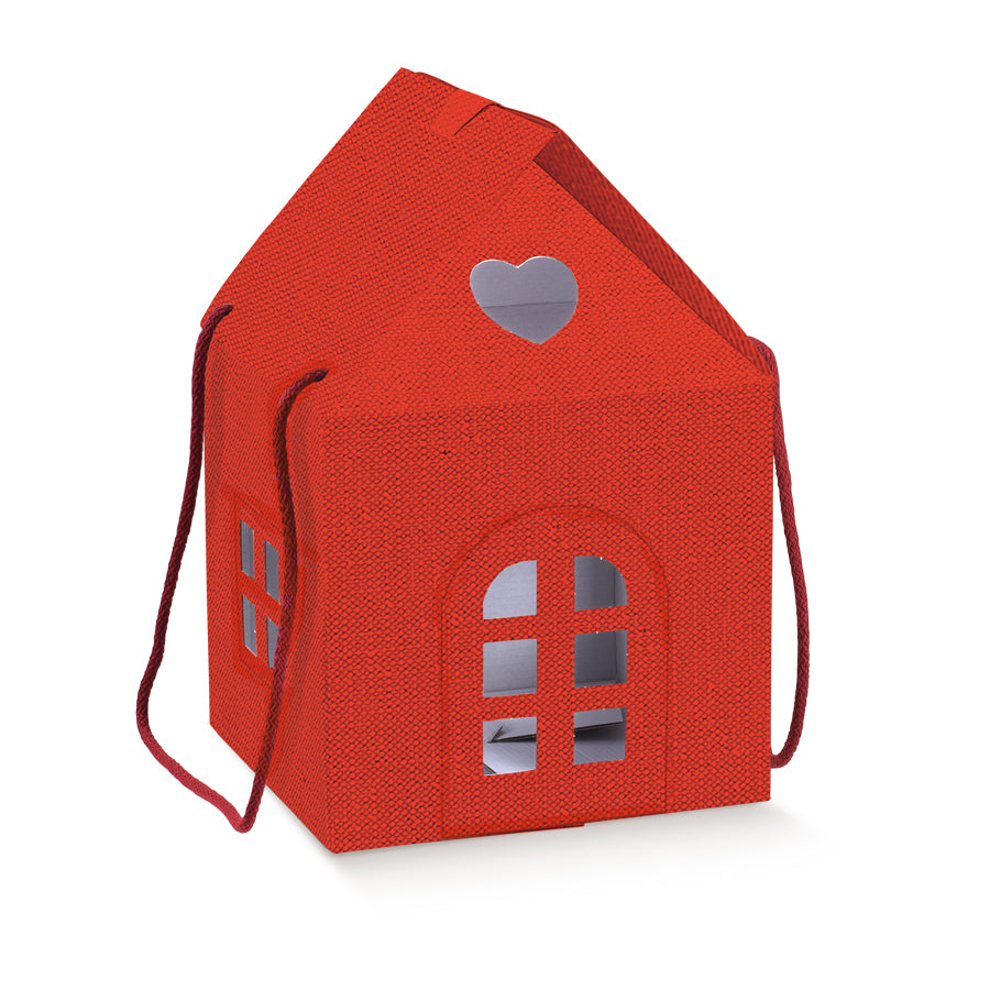 Caixa Casa com Cordão - Vermelho - "Lino"