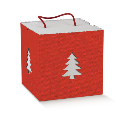 Box with Cord - Red - "Lino - Tree"
