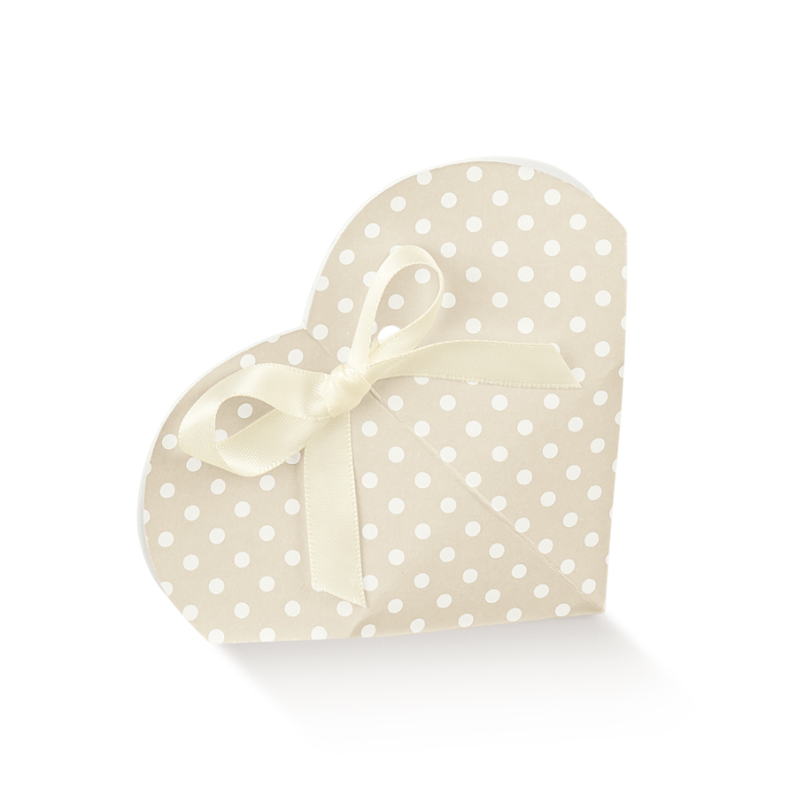 Cardboard Heart Boxes - Beige and White - "Atelier Tortora"