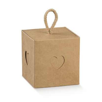 Boxes with String - Kraft - "Heart"