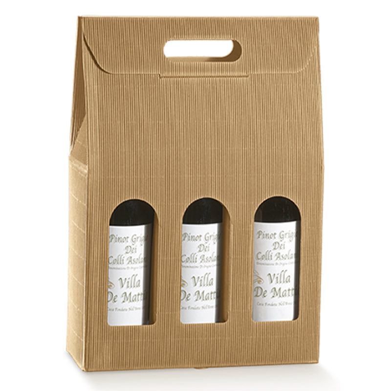 Window Boxes for Bottles - Kraft - "Avana Wave"