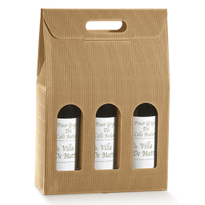 Window Boxes for Bottles - Kraft - "Avana Wave"