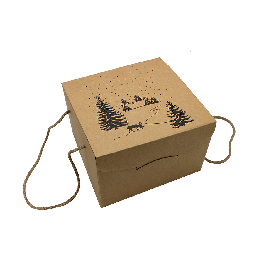 Caixas Segreto com Cordão - Kraft e Preto - "Renna"