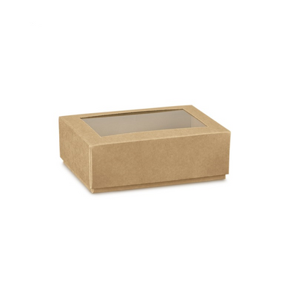Cajas Tapa y Fondo con Ventana - Kraft - "Avana"