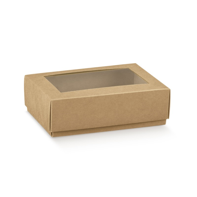 Cajas Tapa y Fondo con Ventana - Kraft - "Avana"