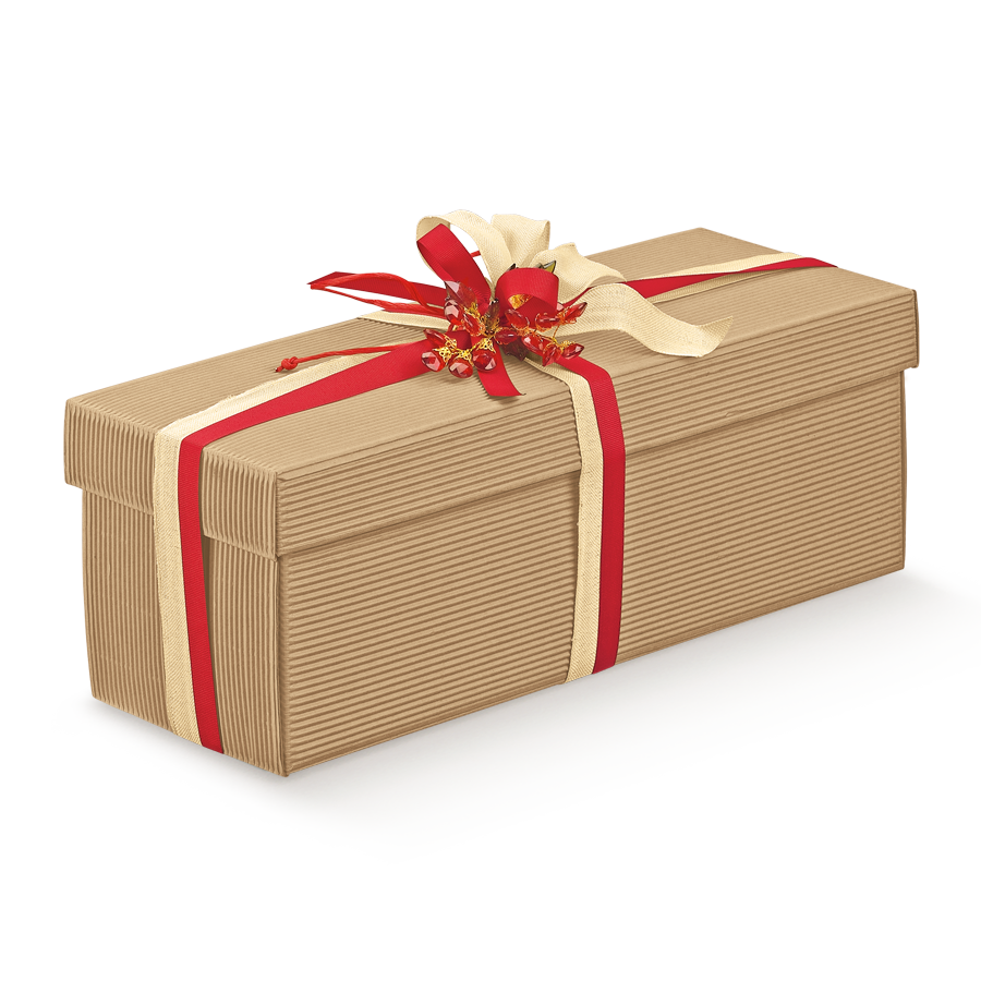 Caixa com Tampa e Fundo para 1 Garrafa Magnum- Kraft - "Onda Avana