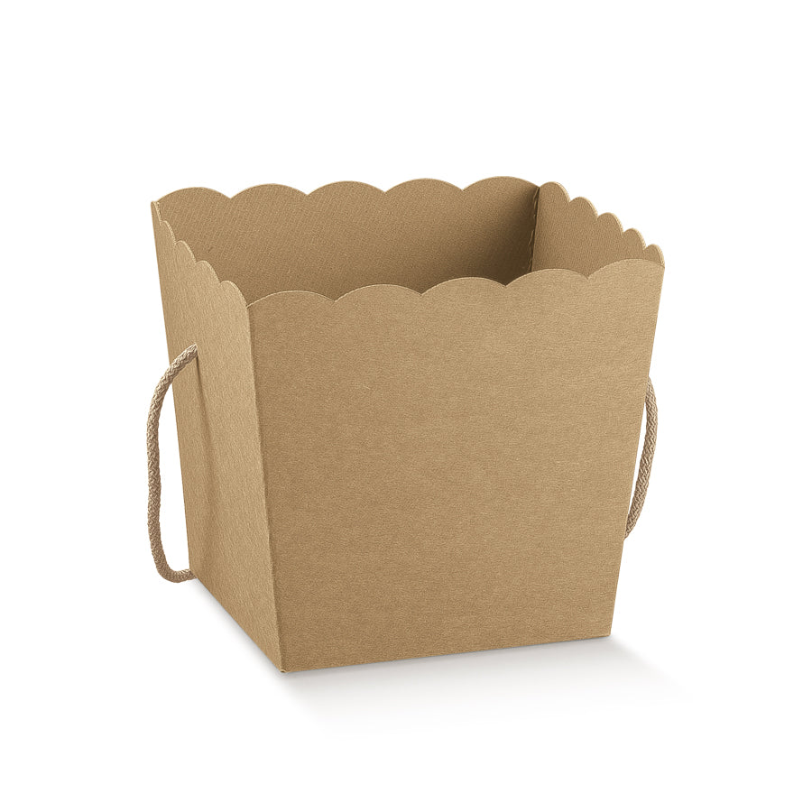 Caixa Vaso com Cordão - Kraft - "Avana"