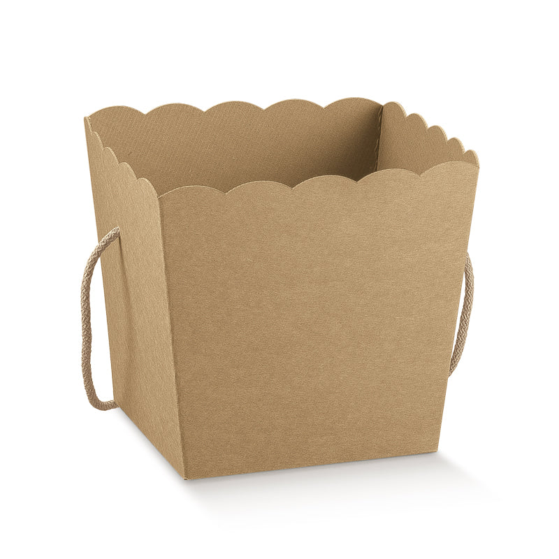 Caixa Vaso com Cordão - Kraft - "Avana"