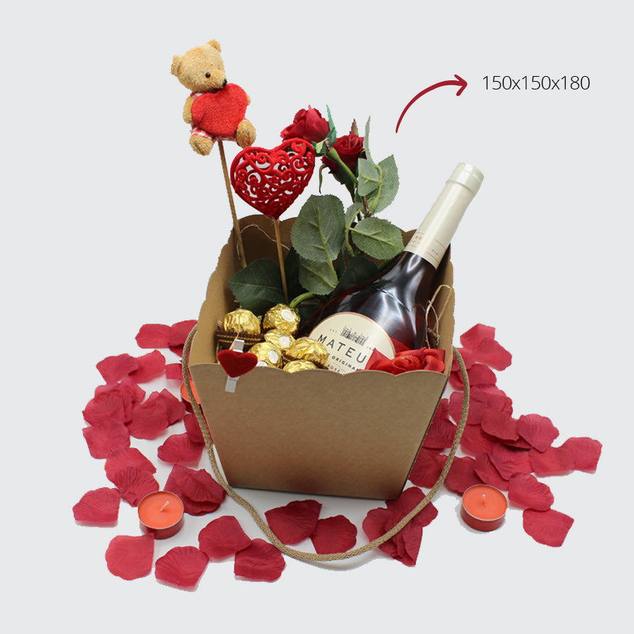 Caixa Vaso com Cordão - Kraft - "Avana"