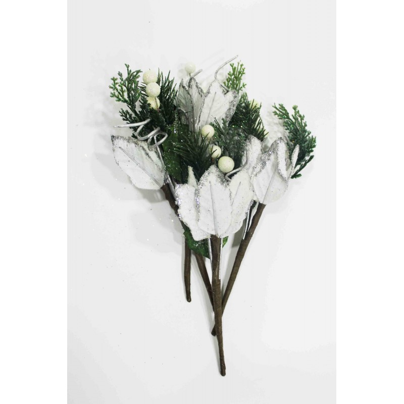 Decorative Flower for Christmas - Green and White