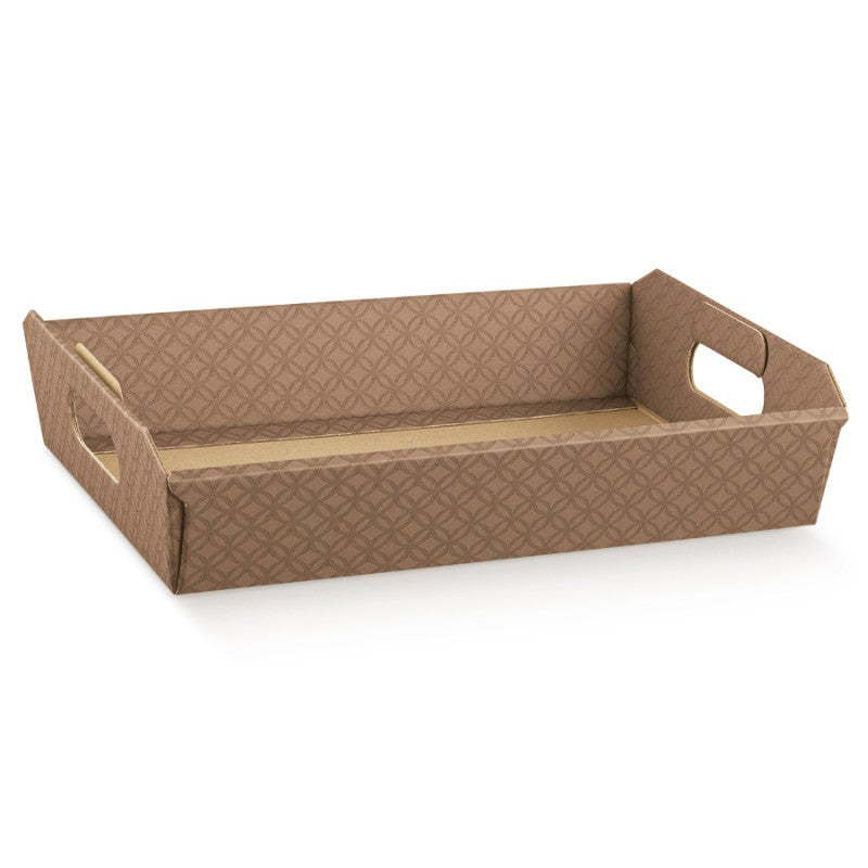 Basket with Handle - Brown - "Matelassé"