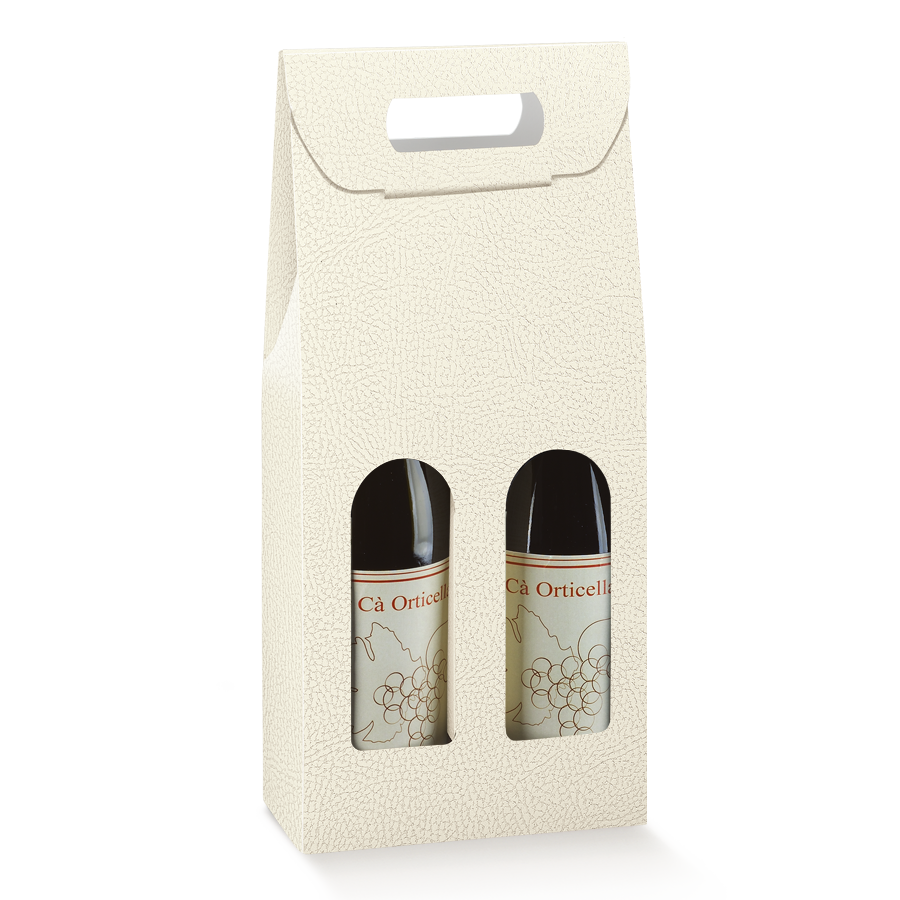 Caixas com Janela para Garrafas - Branco - "Pele"