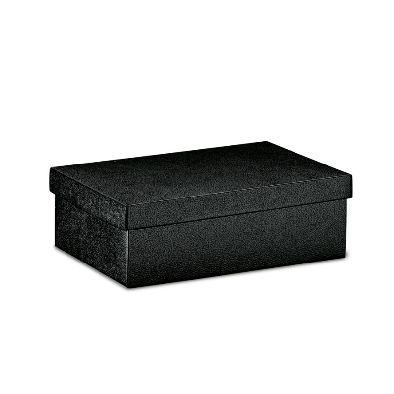 Cajas con Tapa y Fondo - Negro - "Piel"