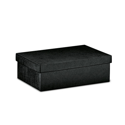 Cajas con Tapa y Fondo - Negro - "Piel"
