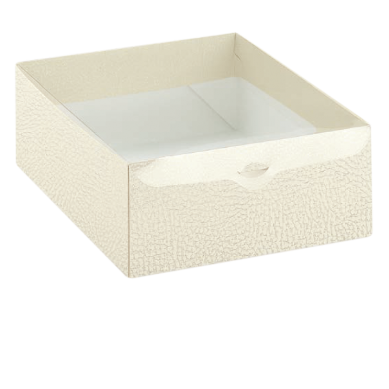 Cajas con tapa de PVC - Blanco - "Piel"