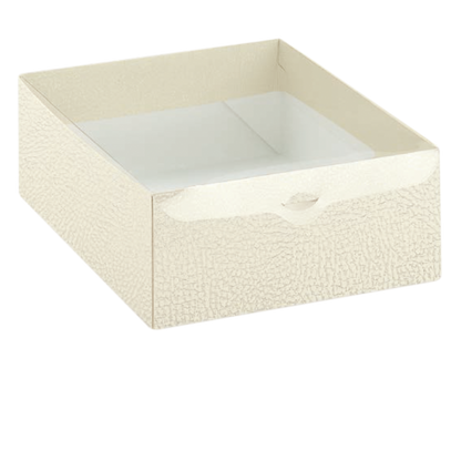 Cajas con tapa de PVC - Blanco - "Piel"