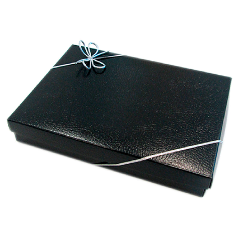 Cajas con Tapa y Fondo - Negro - "Piel"
