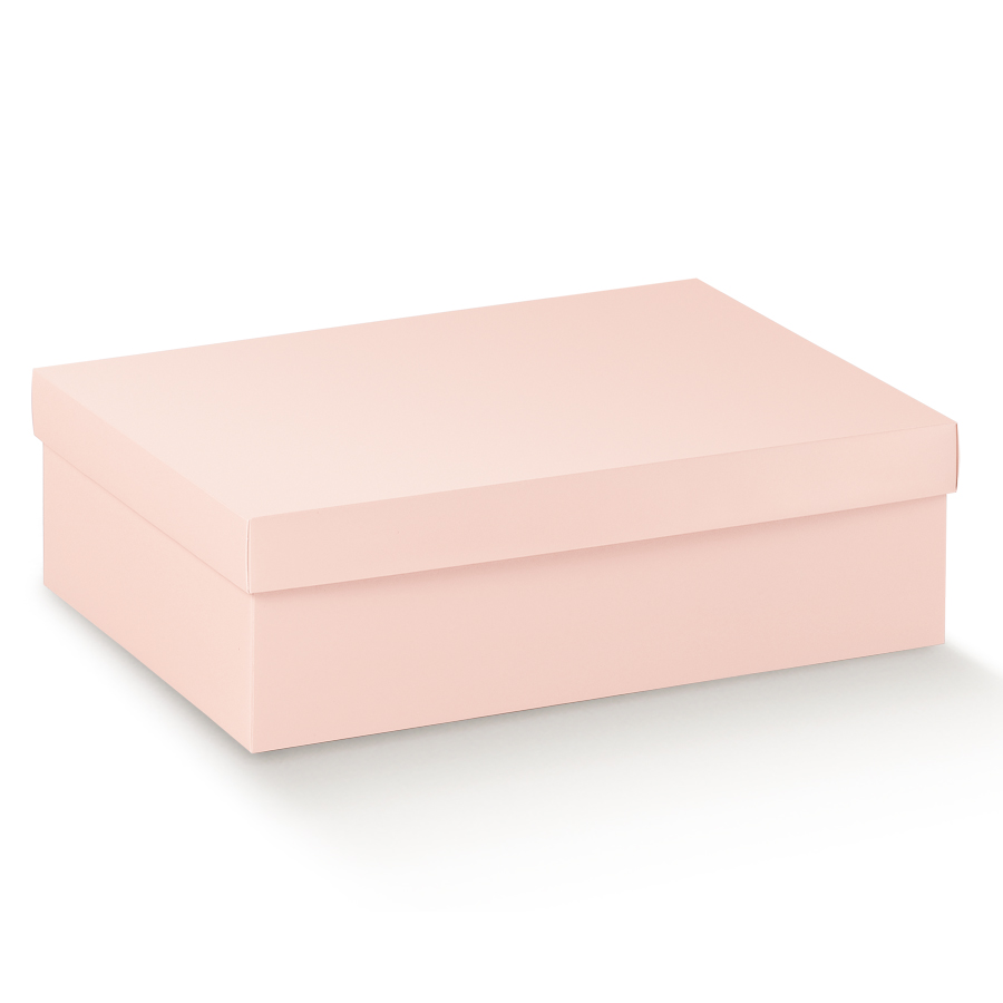 Boxes with Lid and Base - Light Pink - "Satin"