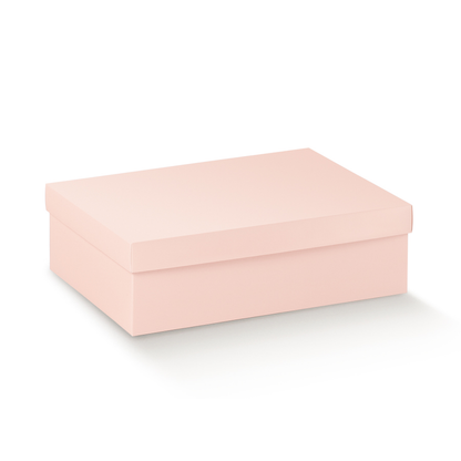 Boxes with Lid and Base - Light Pink - "Satin"