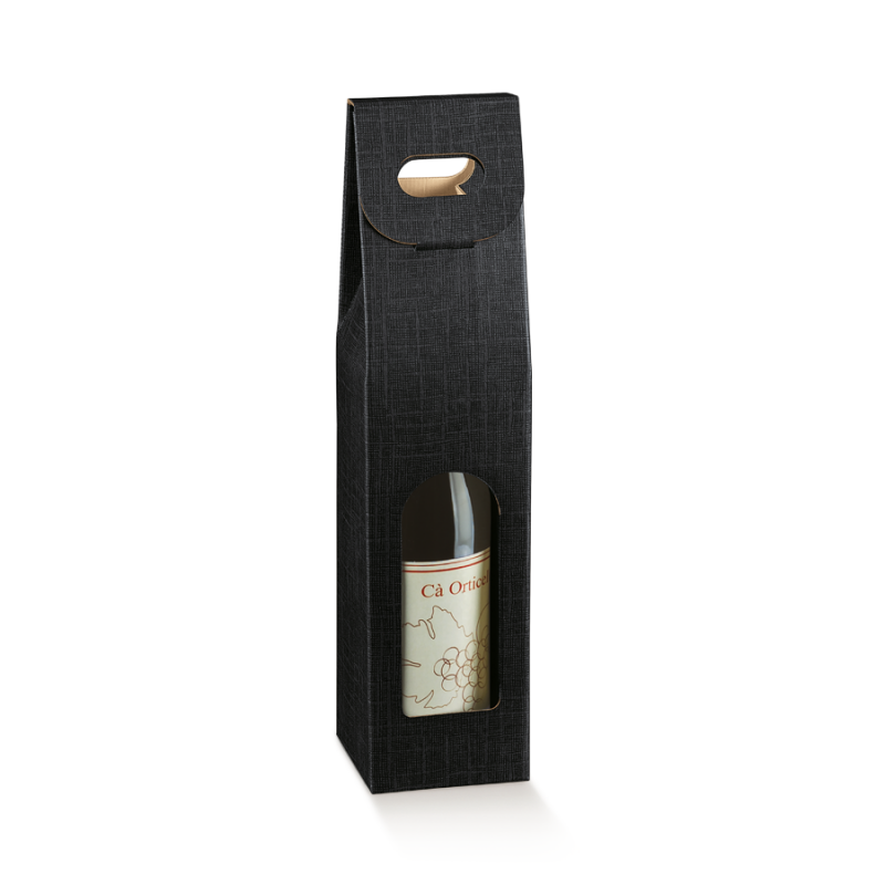 Caixas com Janela para Garrafas - Preto - "Seta"