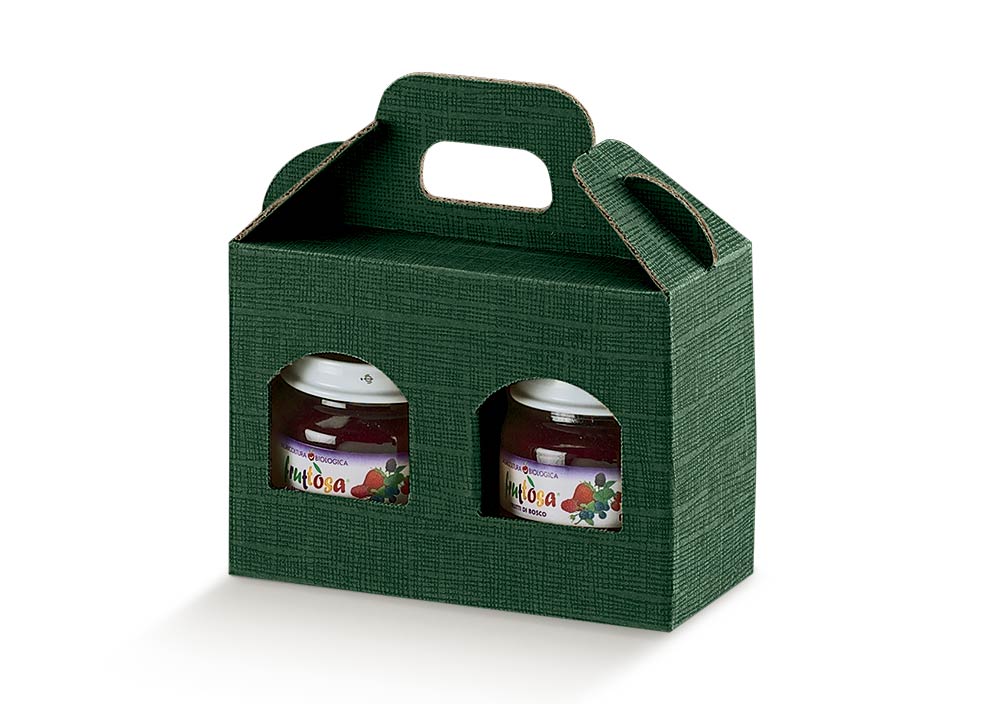 Caixas com Janela para Frascos - Verde - "Seta"